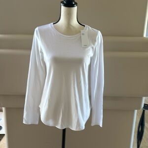 Eileen Fisher 100% Organic Cotton Long Sleeve Tee. White. XS. NWT.